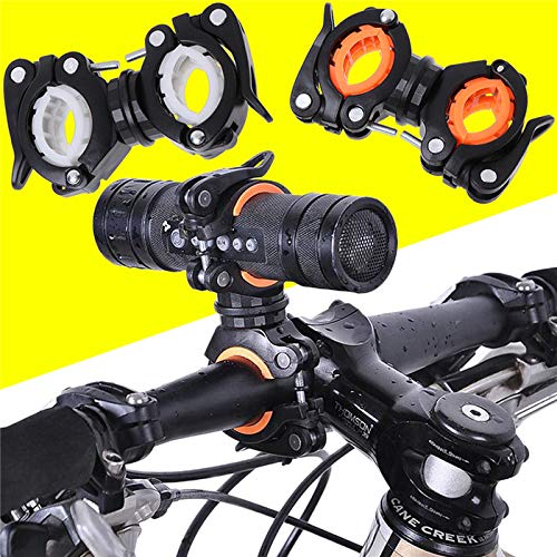 360° Rotating Bike Headlight Mount - Adjustable Bicycle Flashlight Clamp Holder for Night Cycling Safety | Perfect for Road, Mountain & Commuter Bikes