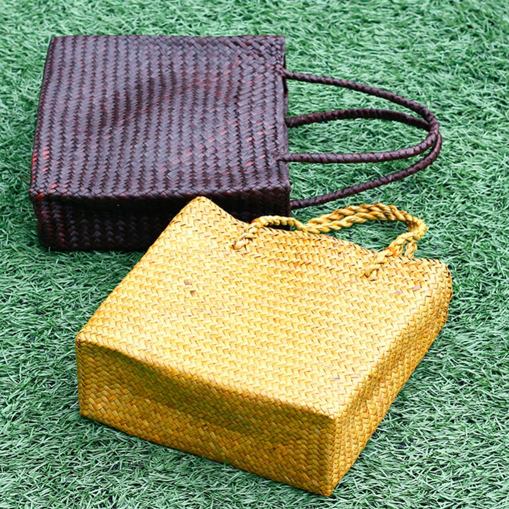 Women's Woven Straw Shoulder Bag - Stylish Tote for Travel & Beach