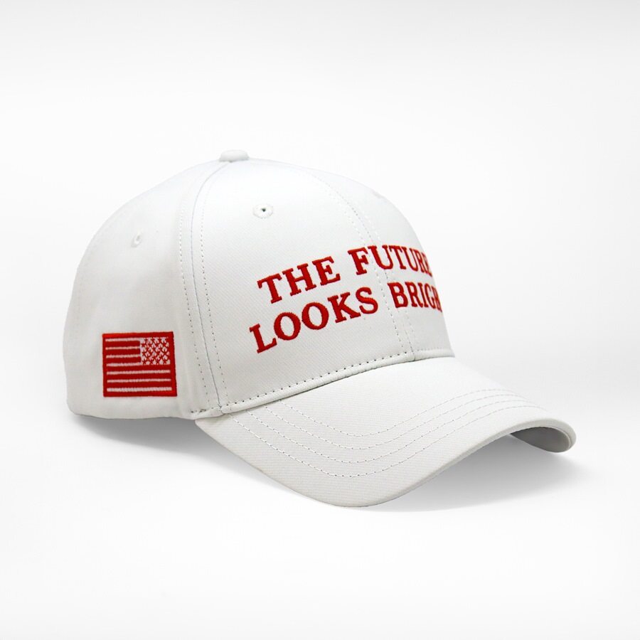Future Looks Bright White Election Snapback Hat - Stylish & Trendy Baseball Cap for Political Campaigns, Rallies & Casual Wear