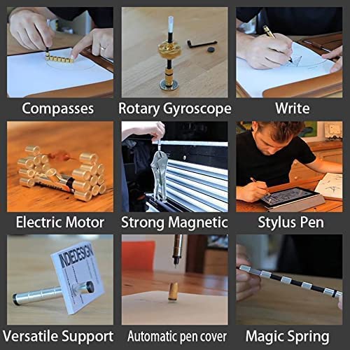 Magnetic Fidget Pen - Deformable Magnet Writing Toy with Stress Relief Function, Multifunctional Crushmetric Switch Strato Pen for Office, School & Anxiety Relief - Perfect Gift for Friends & Adults (Black)