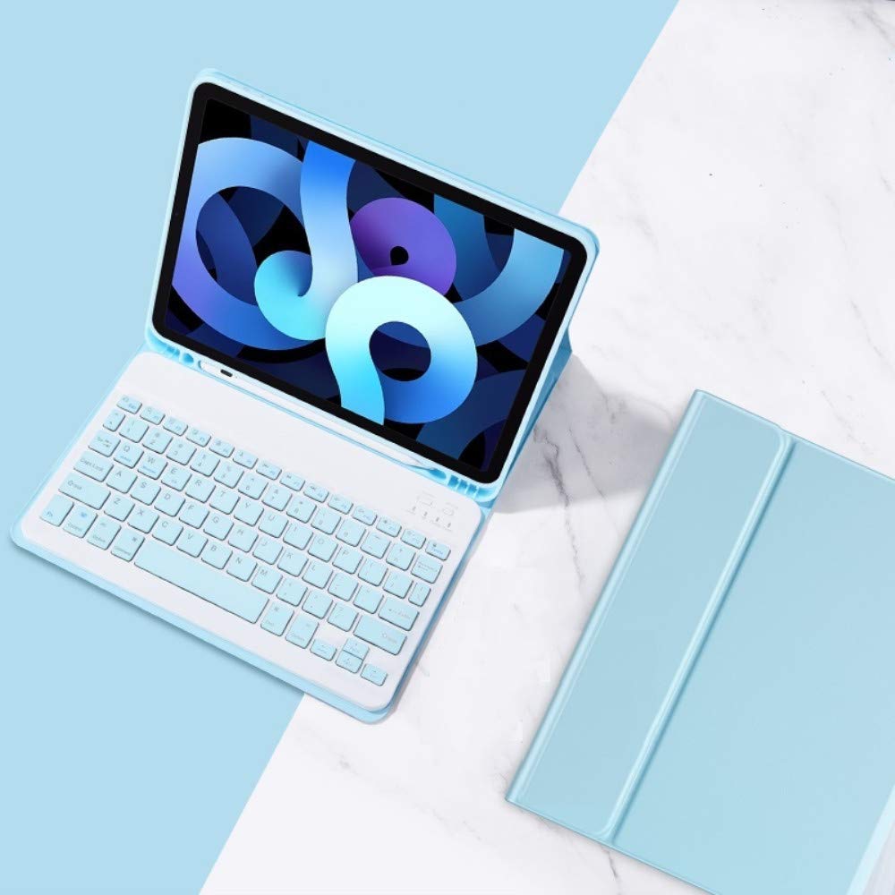 Cute Blue Wireless Bluetooth Keyboard Case for Samsung Galaxy Tab A9+ / Plus 11