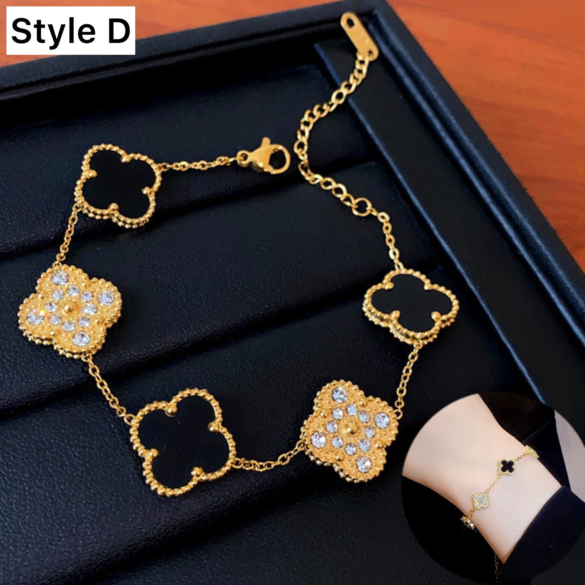 14K Gold Lucky Pink Clover Charm Bracelet for Women - Elegant Four Leaf Clover Jewelry Gift for Birthday, Anniversary & Good Luck | Perfect for St. Patrick's Day, Everyday Wear & Special Occasions