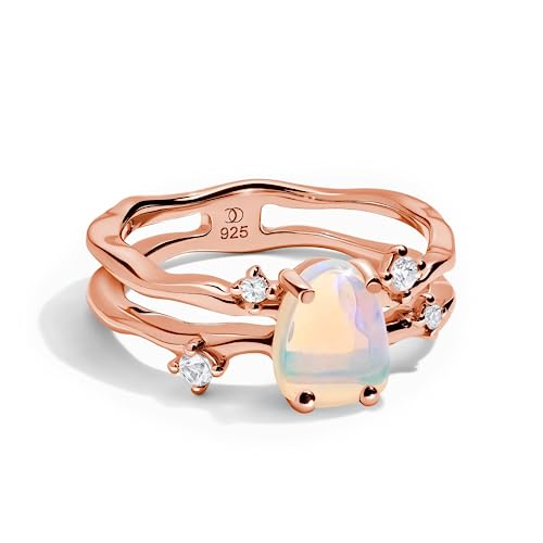 Rose Gold Opal Ring - Flow