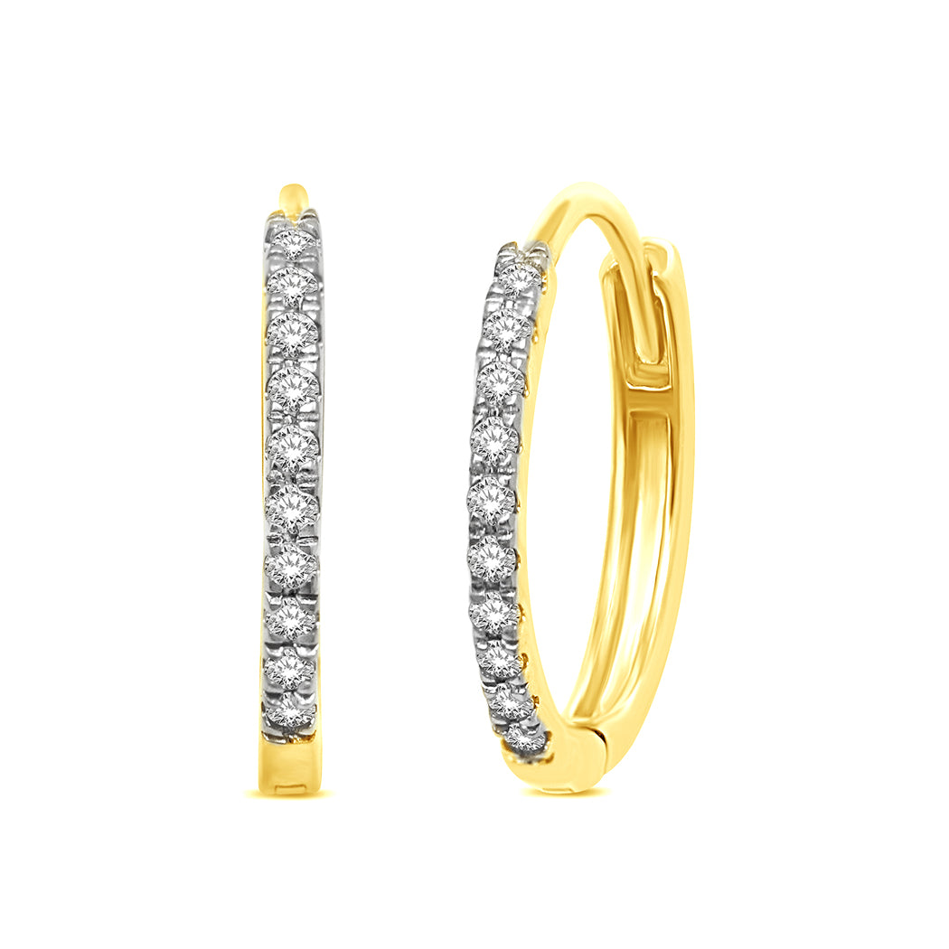 14K White Gold 0.10 Carat Diamond Hoop Earrings for Women - Elegant Everyday Jewelry for Work & Special Occasions