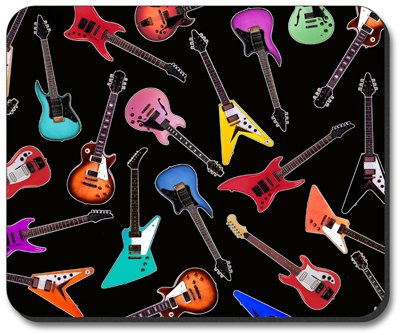 Art Plates Guitars - Electric Mouse Pad with Dan Morris Design | Premium Non-Slip Gaming & Office Desk Accessory for Music Lovers