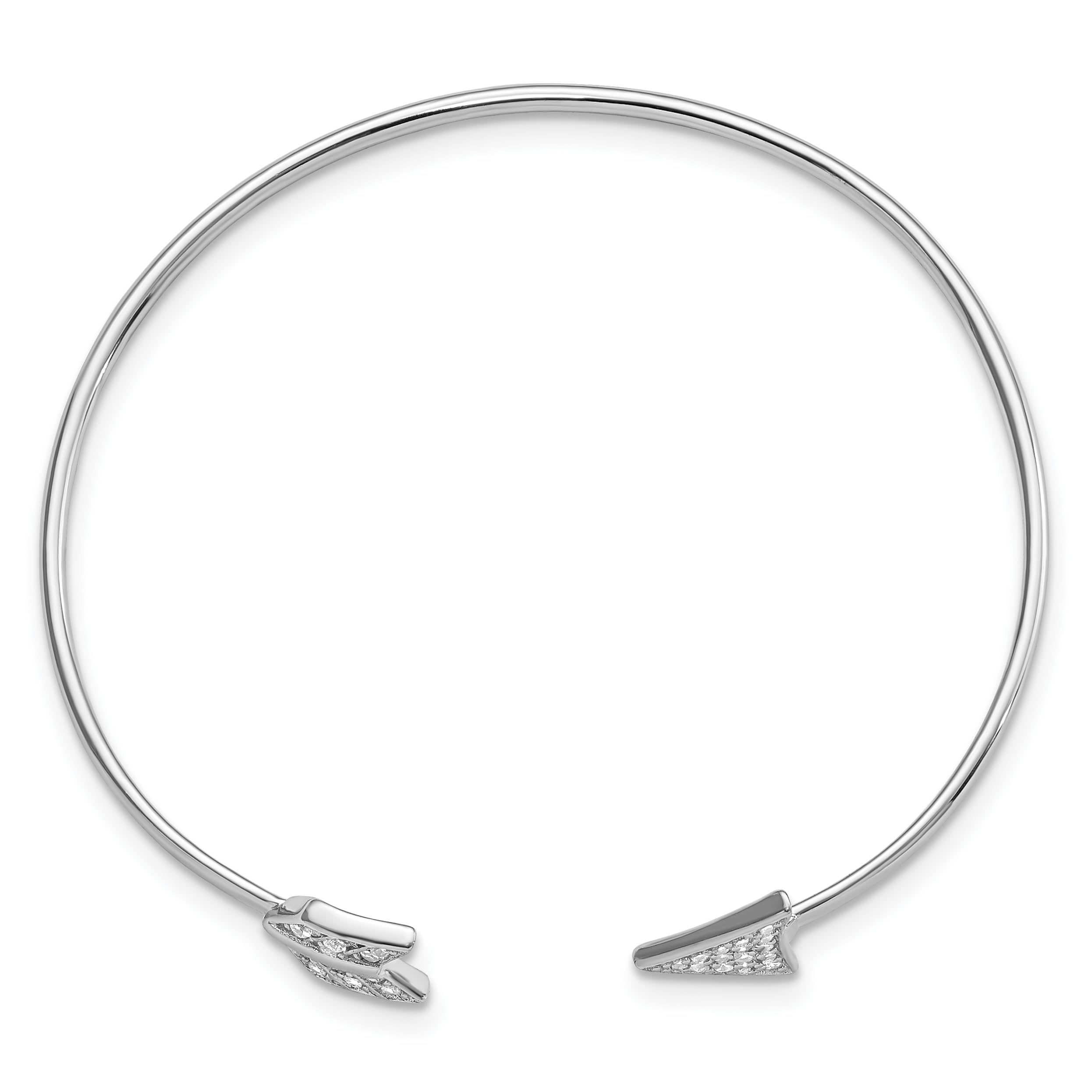 925 Sterling Silver Cubic Zirconia Arrow Cuff Bangle Charm Bracelet for Women | Elegant Fashion Jewelry Gift for Birthday, Anniversary & Special Occasions