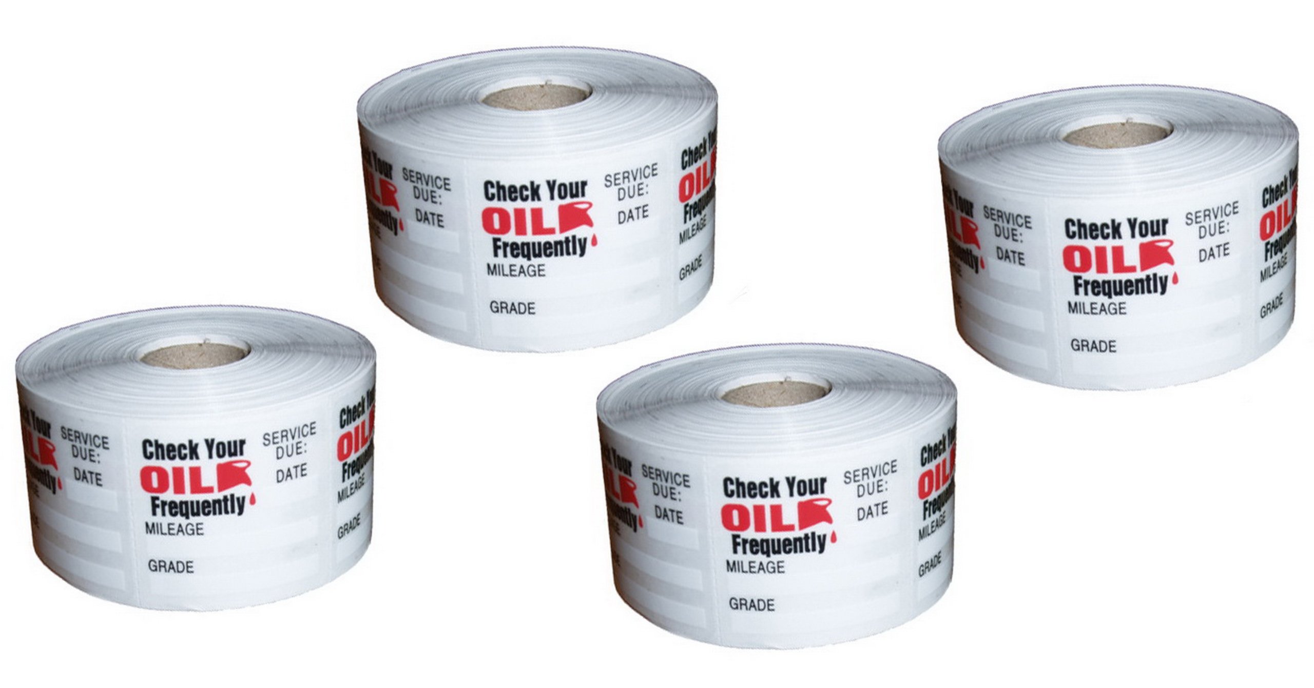 Oil Change & Service Reminder Stickers - 2,000 Pack (4 Rolls x 500 Stickers) - Perfect for Auto Shops, Mechanics & DIY Car Maintenance