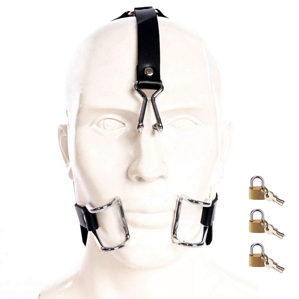 Adjustable Hook Claw Mouth Spreader & Nose Hook - BDSM Open Mouth Gag for Sex Fetish Restraints, SM Slave Harness Toy for Men & Women - Perfect for Role Play, Bondage, and Fetish Scenes