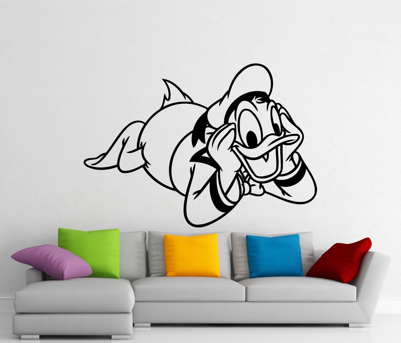 Donald Duck Cartoon Vinyl Wall Decal - Removable Waterproof Sticker for Kids Room, Nursery, Bedroom Decor - Home Interior Art Mural for Boys & Girls (351z) - Perfect for Birthday Parties, Playrooms & DIY Wall Decor