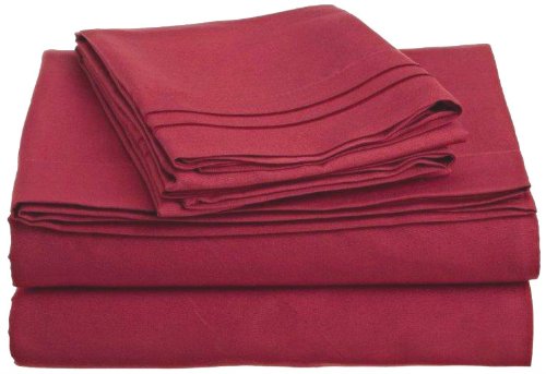 Clara Clark 4-Piece Queen Size Bed Sheet Set - Soft & Breathable Maroon Sheets for Comfortable Sleep - Perfect for Master Bedroom, Guest Room & Dorm
