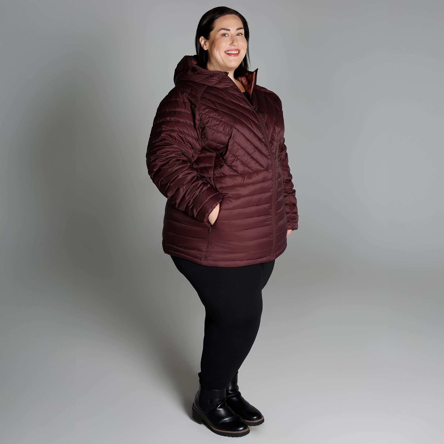Women's Plus Size Packable Down Jacket 1X-6X - Lightweight Hooded Puffer Coat for Spring & Fall | Warm Travel Jacket for Outdoor Activities & Daily Commute