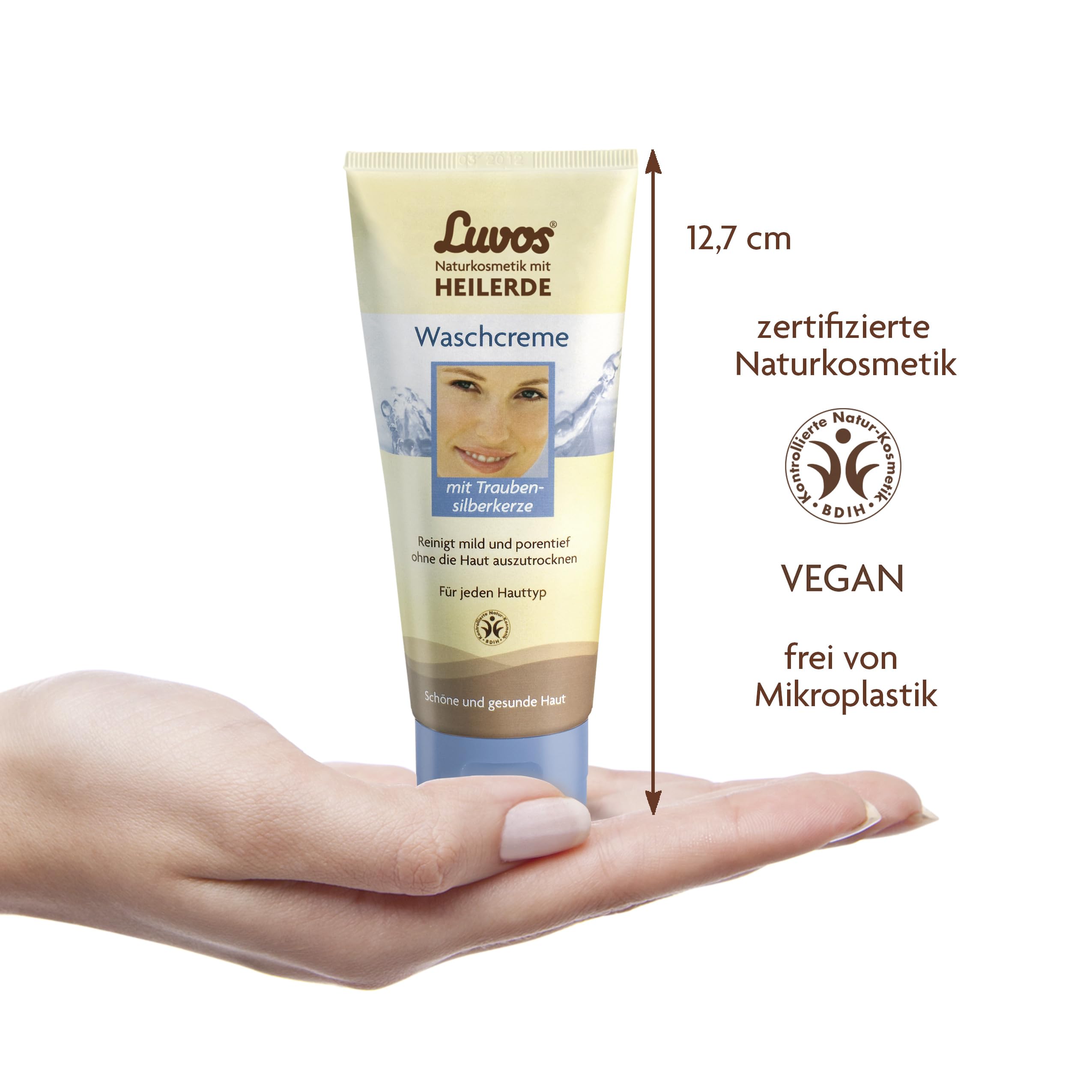Luvos Wash Cream 100ml - Gentle Facial Cleanser for Sensitive Skin | Daily Skincare & Makeup Removal | Perfect for Travel & Gym