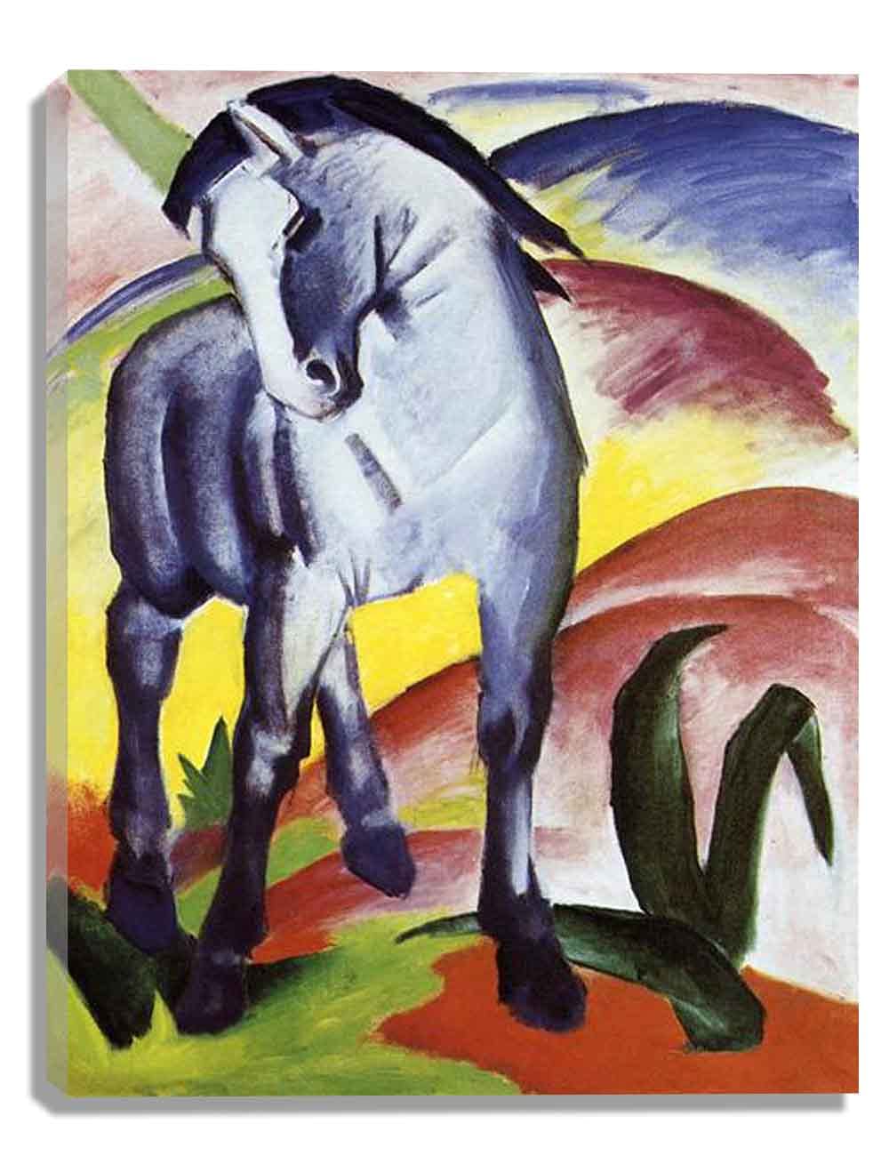 Franz Marc Blue Horse Canvas Wall Art - Framed Wrapped Canvas Print (24x31 Inches) for Living Room, Bedroom & Home Decor - Ready to Hang - Perfect for Modern & Contemporary Interior Design