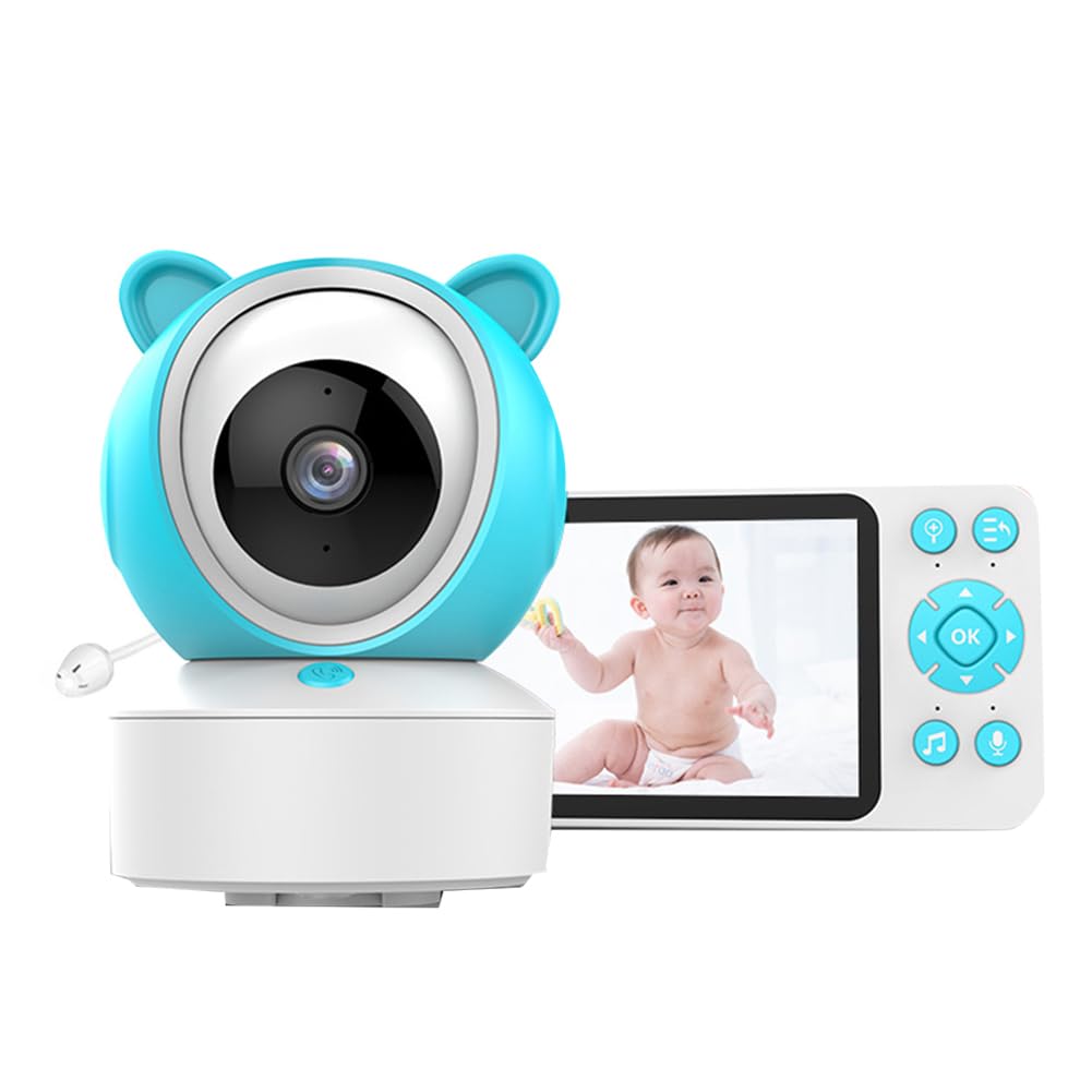 Conlanler Tuya 5 Inch 1080P Wireless Baby Monitor with HD Night Vision & PTZ - Easy Install Security Camera for Nursery, Kids Room & Home (US Plug) - Perfect for New Parents, Child Safety & Remote Monitoring