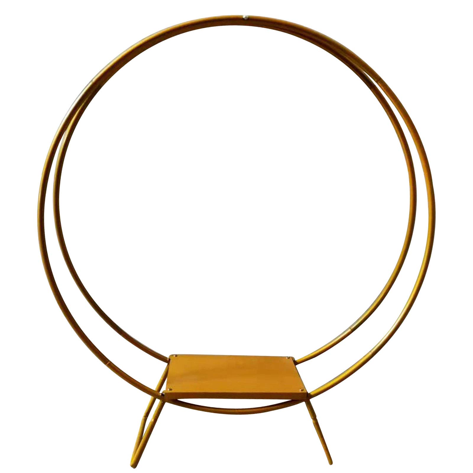 80cm Gold Wedding Cake Stand with Double Circle Floral Holder - Elegant Backdrop Stand for Wedding Reception, Ceremony & Garden Decor - Perfect for Bridal Showers, Anniversaries & Party Decorations