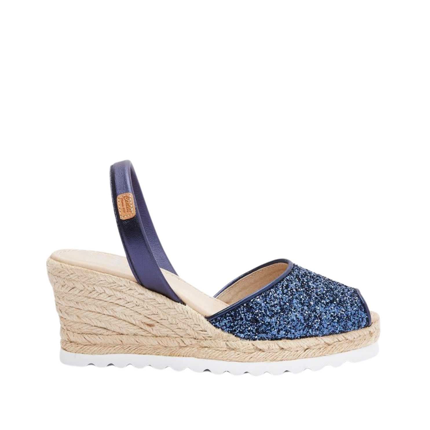 Glitter Leather Menorcan Espadrilles for Women - Frida Montada 2006R Sparkly Sandals | Perfect for Summer Weddings, Beach Vacations & Casual Outings