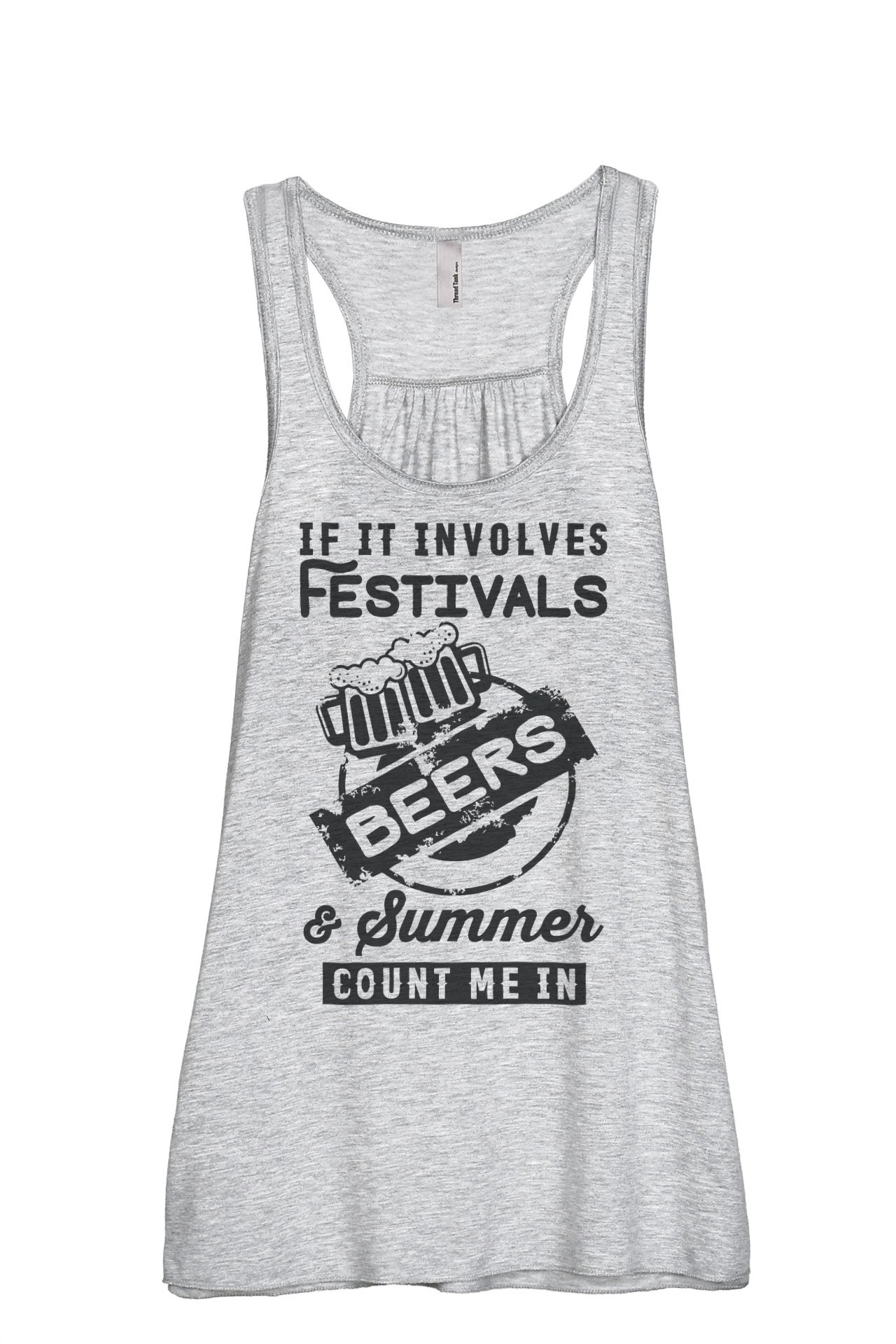 Women's Sleeveless Flowy Racerback Tank Top - Summer Fashion Beer Festival Outfit, Casual Wear & Beach Cover Up