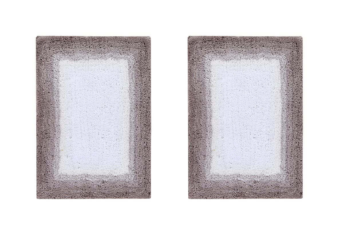 Better Trends 100% Cotton Torrent Collection Bath Mat Set - 2-Piece Tufted, Machine Washable Bathroom Rugs (17
