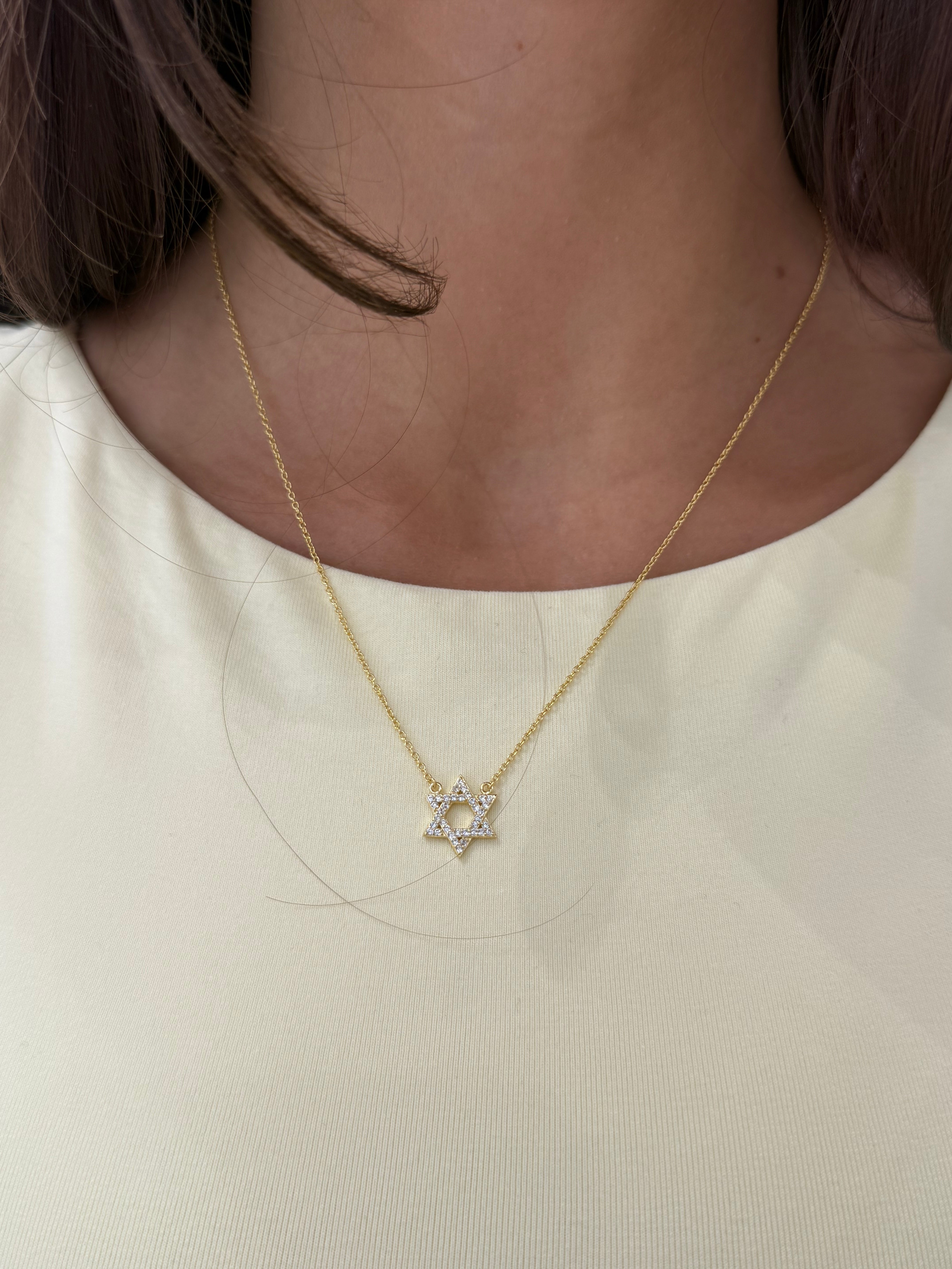 CZ Star of David Necklace - 925 Sterling Silver Jewish Pendant for Women & Men - Elegant Religious Jewelry Gift for Hanukkah, Bar Mitzvah & Everyday Wear