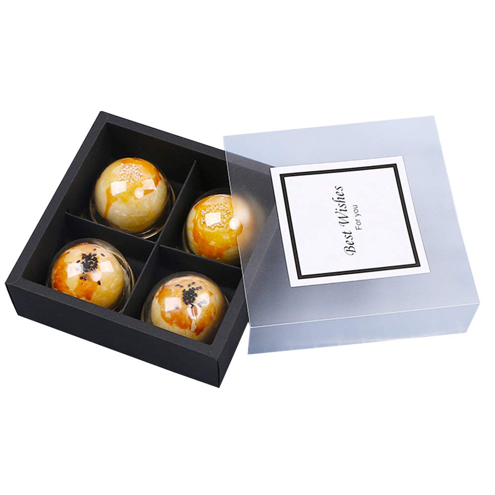 12-Pack Black Cupcake Boxes with Lattices & Windows - Food Grade Kraft for Bakeries, Muffins & Cookies