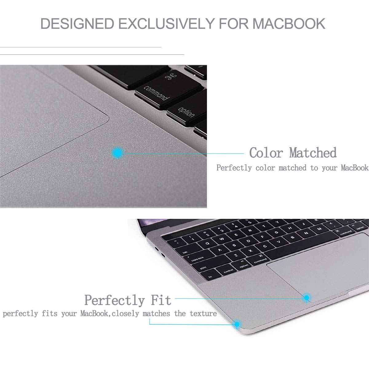 MacBook Pro 14 Inch Protective Skin with Palm Rest & TrackPad Cover (M1/M2/M3/M4 Chip Compatible) - Silver | Durable Laptop Decal for Work, Travel & Home Office Use