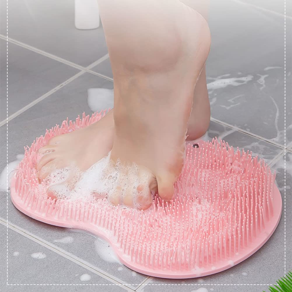 Nixby Non-Slip Shower Foot Scrubber with Suction Cups - Exfoliating Massage Mat for Foot Pain Relief & Improved Circulation - Multicolor Bath Brush for Relaxing Spa Experience at Home
