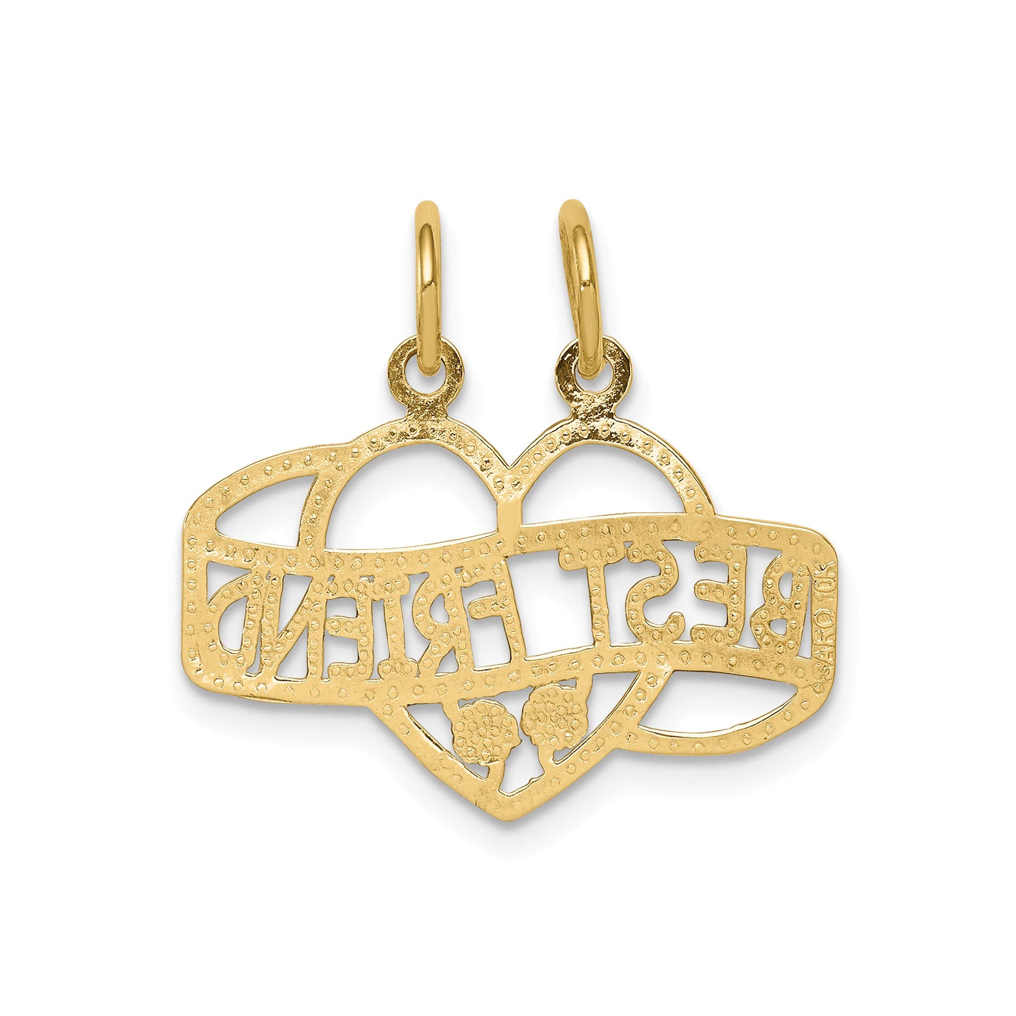 10K Yellow Gold Best Friend 2-Piece Break-Apart Charm Necklace - Perfect for Gifts, Anniversaries & Special Occasions