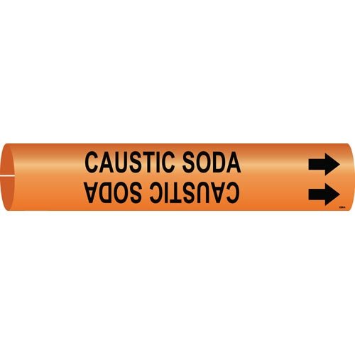Brady 4308-A Plastic Snap-On Pipe Marker for Caustic Soda, 0.75