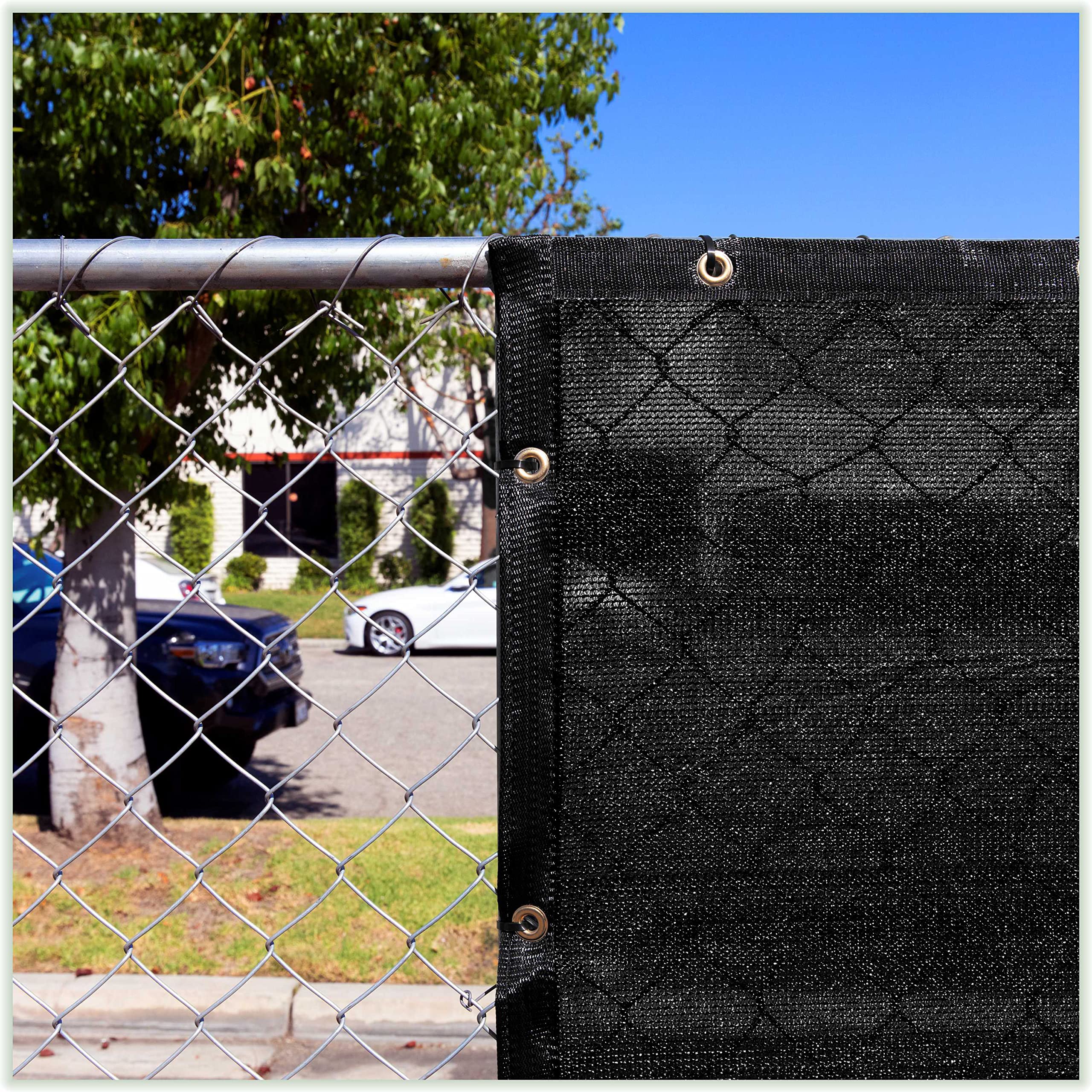 ColourTree 10' x 15' Black Custom Size Shade Cloth with Grommets - 90% UV Block, Heavy-Duty Mesh Fabric Tarp for Dog Kennel Cover, Garden Fence Privacy Screen, Greenhouse Shading, Chicken Coop & Pet Playpen | Perfect for Outdoor Sun Protection, Backyard Privacy & Plant Growth