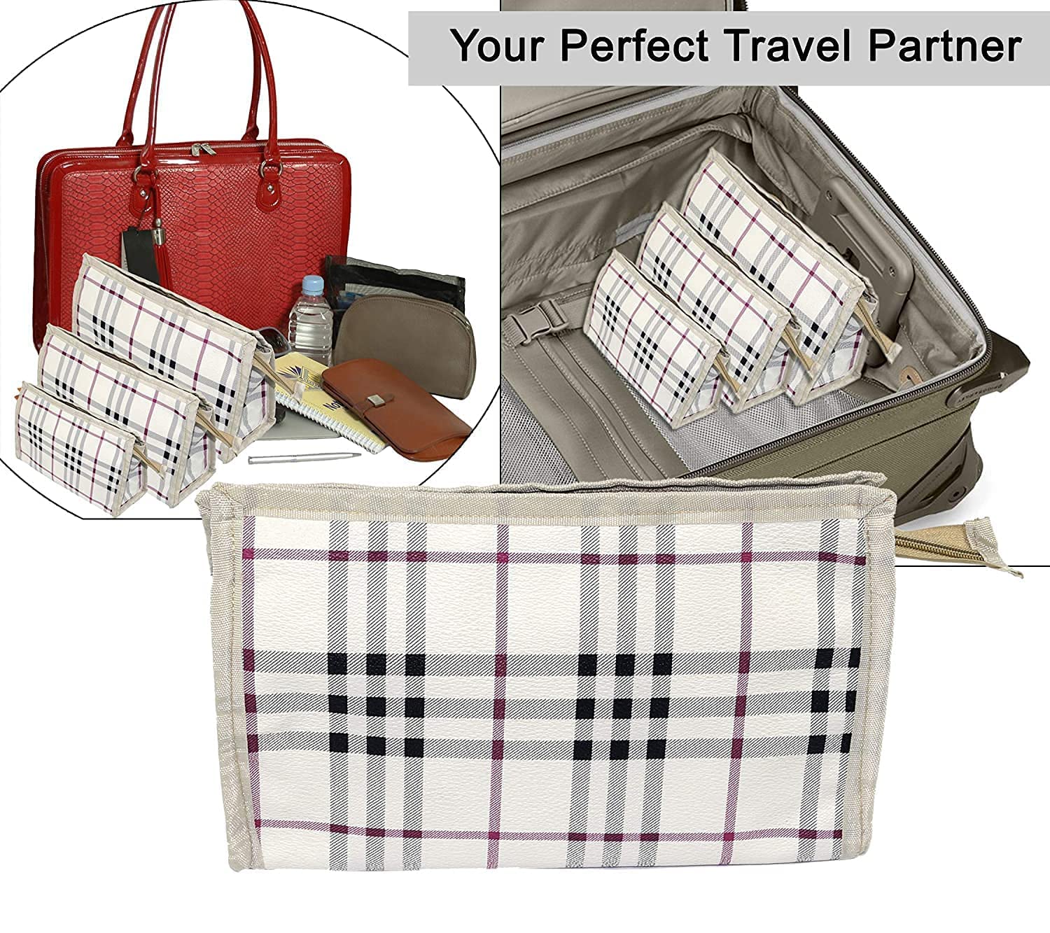 Trendifly Travel Makeup Bag for Women & Men - Waterproof Toiletry Organizer with Multiple Pockets, Separate Brush Compartment - Perfect for Vacation, Gym, Business Trips & Daily Cosmetics Storage