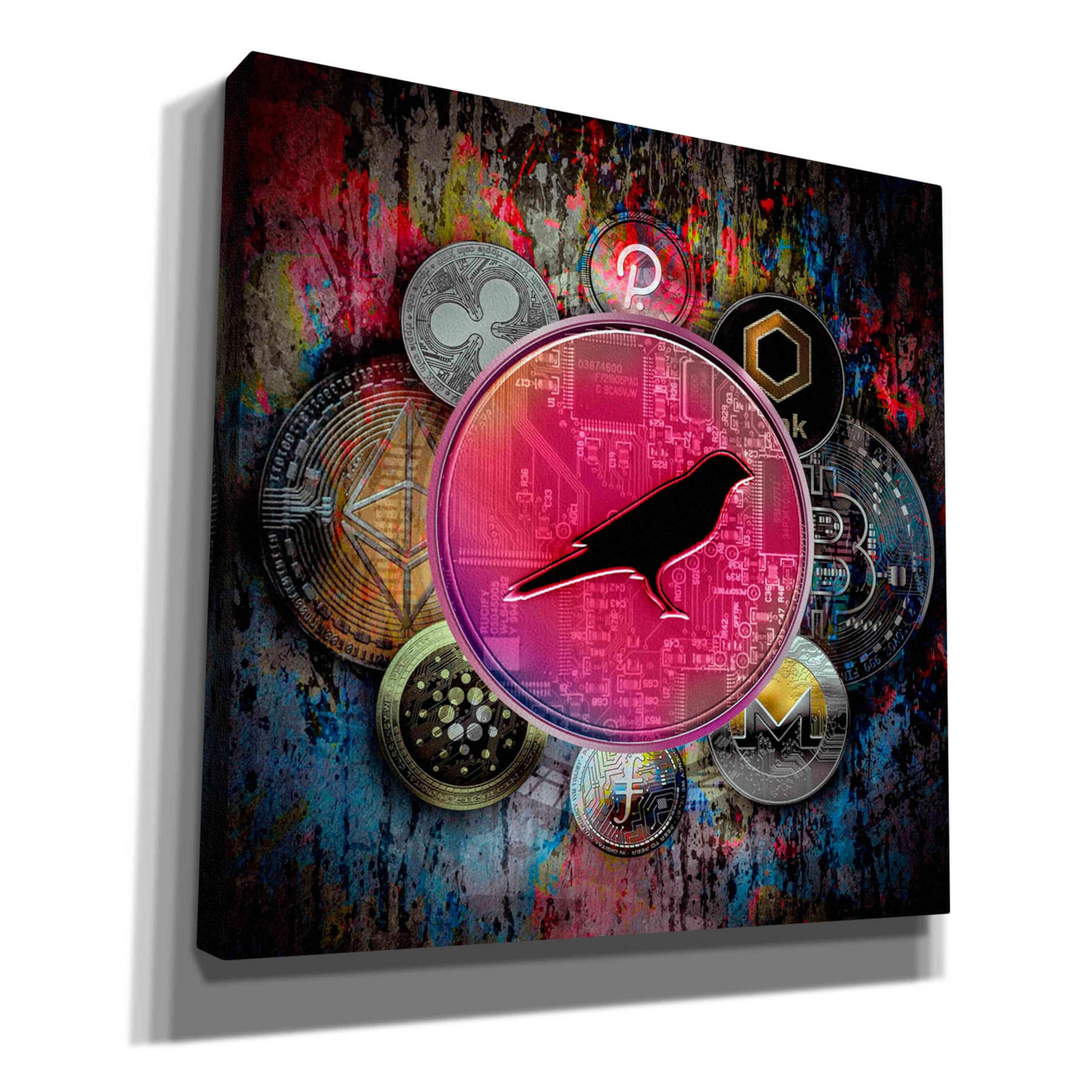 Epic Graffiti 'KSM Crypto-Kusama Coin' Canvas Wall Art - 26x26 Inches Modern Cryptocurrency Decor for Home, Office & Gamer Room | Unique Digital Asset Themed Gift for Crypto Enthusiasts