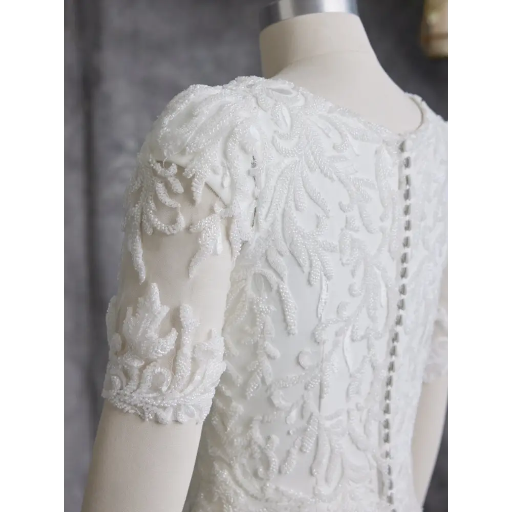 Bellarose Leigh Wedding Dress by Rebecca Ingram - Elegant A-Line Gown with Lace Appliques for Bridesmaids, Church Ceremonies & Formal Events