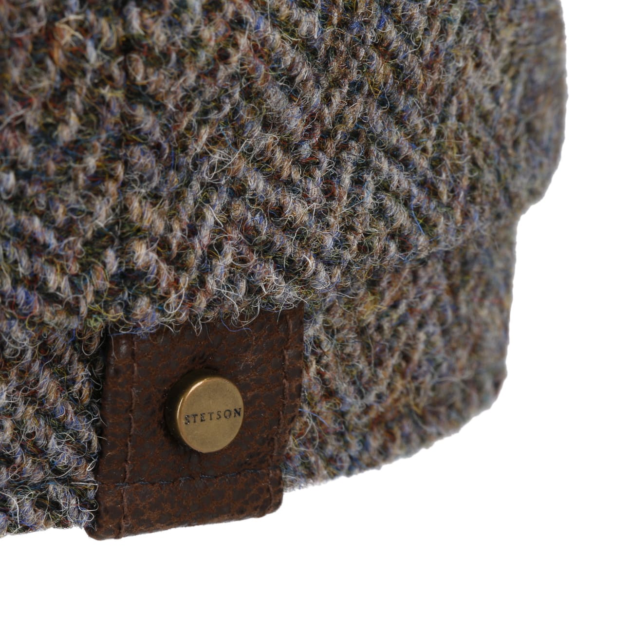 Stetson Hatteras Harris Tweed Herringbone Cap for Men - Classic Wool Flat Cap for Outdoor Activities & Casual Wear