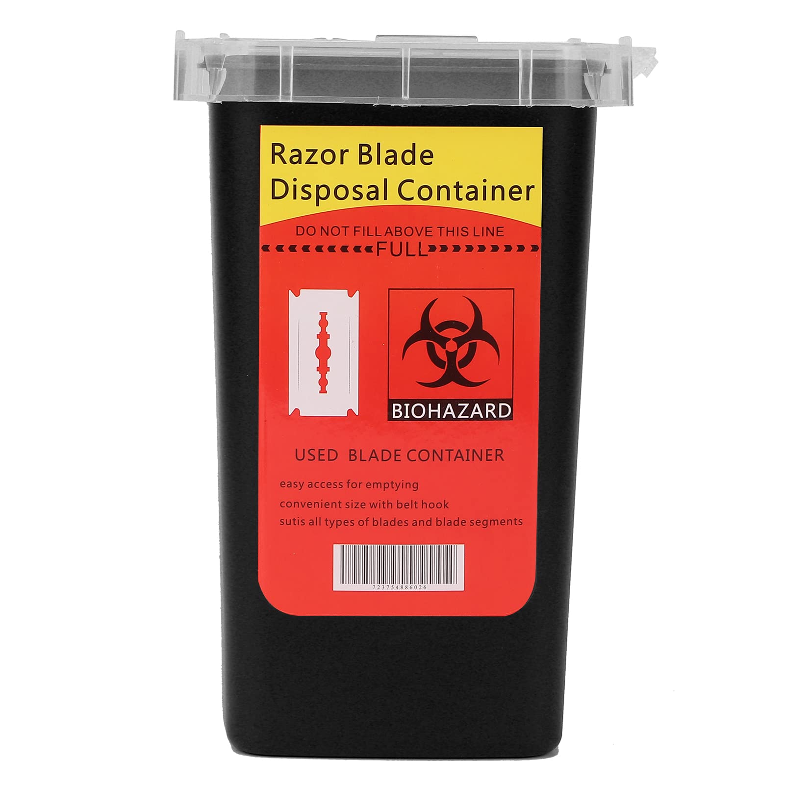 Ubersweet® Needle Disposal Container - Non-Toxic, Odorless & High Hardness Blade Sharps Box for Tattoo, Beauty & Hair Salons (Black) | Safe Medical Waste Disposal for Needles, Razors & Sharp Tools