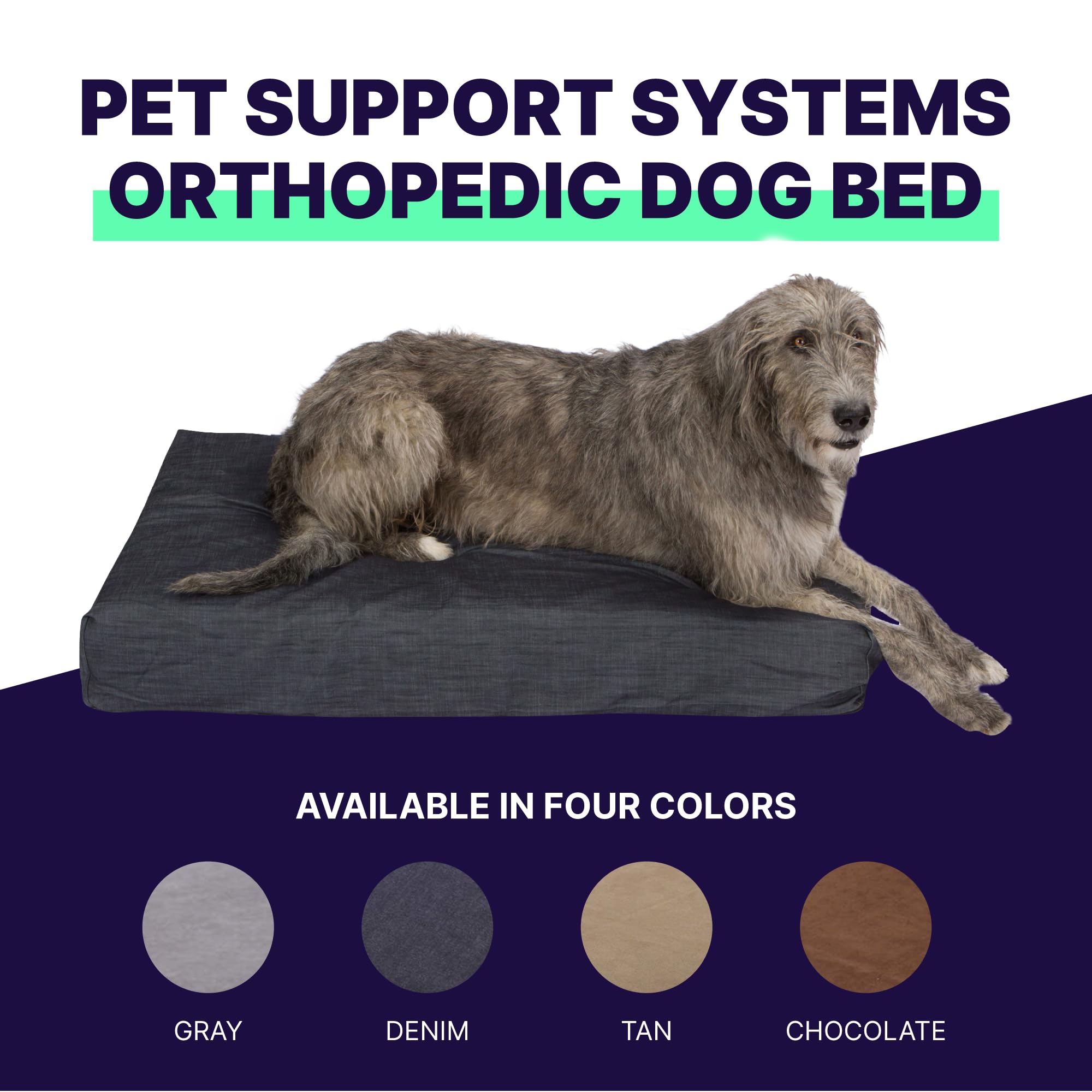 Orthopedic Dog Bed with Gel Memory Foam - Washable Luxury Pet Bed for Large Dogs, Removable Cover & Joint Pain Relief - Perfect for Home, Crate & Senior Dog Comfort (Blue)