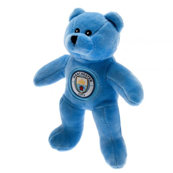 Manchester City FC Mini Plush Bear - Cute Football Fan Gift for Kids & Adults - Perfect for Bedroom Decor, Game Day, and Birthday Presents