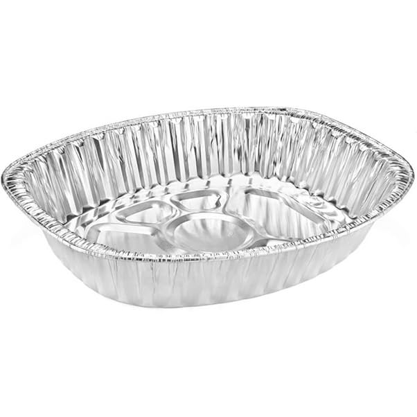 Disposable & Durable Extra Large Oval Turkey Roaster Aluminum Pan - 100% Recyclable Baking Pans for Thanksgiving, Brisket, Roasting (100 Pack) | Perfect for Holiday Cooking, Large Gatherings & Meal Prep