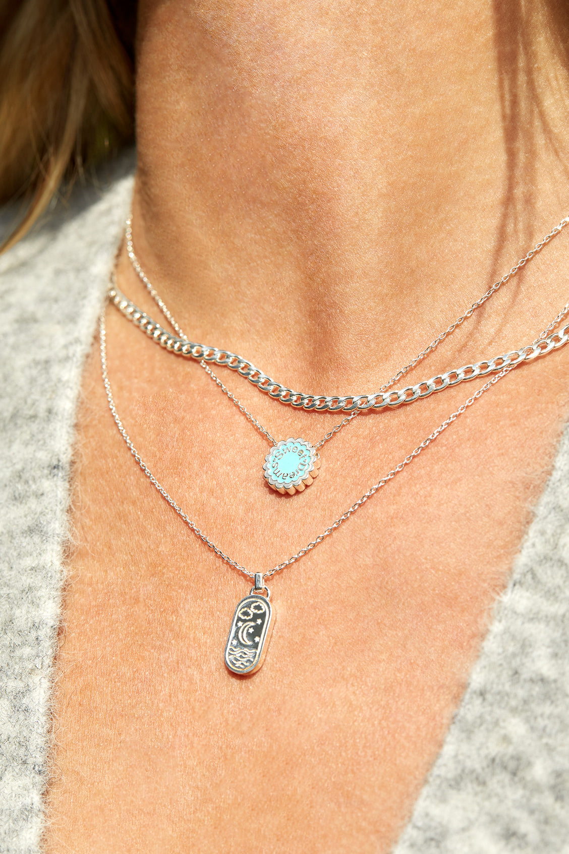 Summer Night Sea Charm Pendant Necklace - Ocean Inspired Jewelry for Women - Perfect for Beach Vacations, Date Nights & Gift Giving