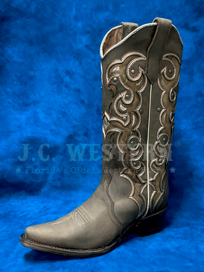 Circle G L6029 Women's Western Boots with Triad Inlay Embroidery & Studs - Chocolate Brown - Perfect for Country Dancing, Rodeos & Cowgirl Fashion