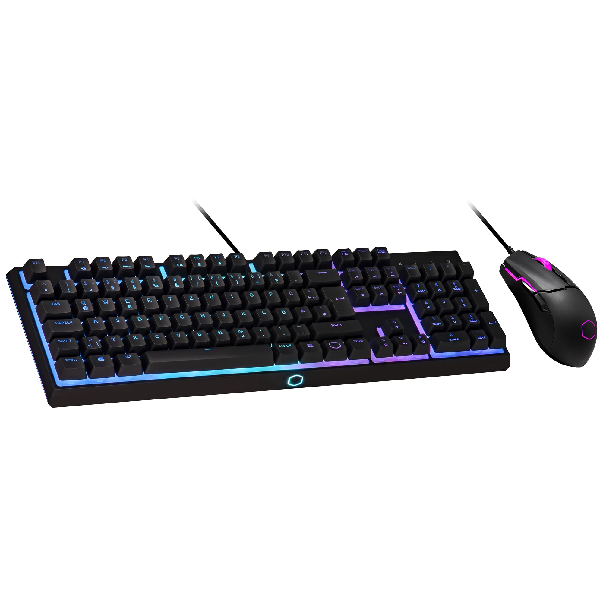 Cooler Master MS110 RGB Gaming Keyboard and Mouse Combo - Linear Mechanical Switches, 26 Anti-Ghosting Keys, On-Board Controls, 4 DPI Settings - DE Layout QWERTZ - Perfect for PC Gaming and Office Work