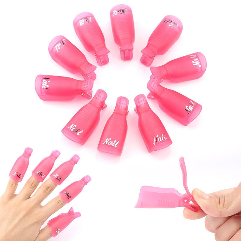 Acrylic Gel Polish Clips - 5 PCS Nail Art Soak Off Clips for UV Manicure & Acrylic Nails | Plastic Gel Polish Remover Tools with Multi-Color Options | Perfect for Salon & DIY Nail Care at Home