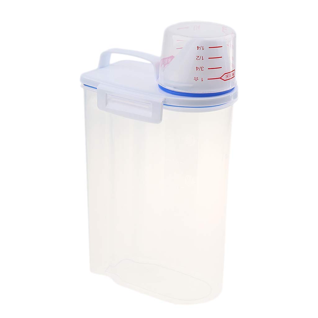 Premium Pet Food Storage Container with Measuring Cup - Airtight Dry Food Dispenser for Dogs, Cats & Rabbits - Perfect for Home, Travel & Outdoor Feeding