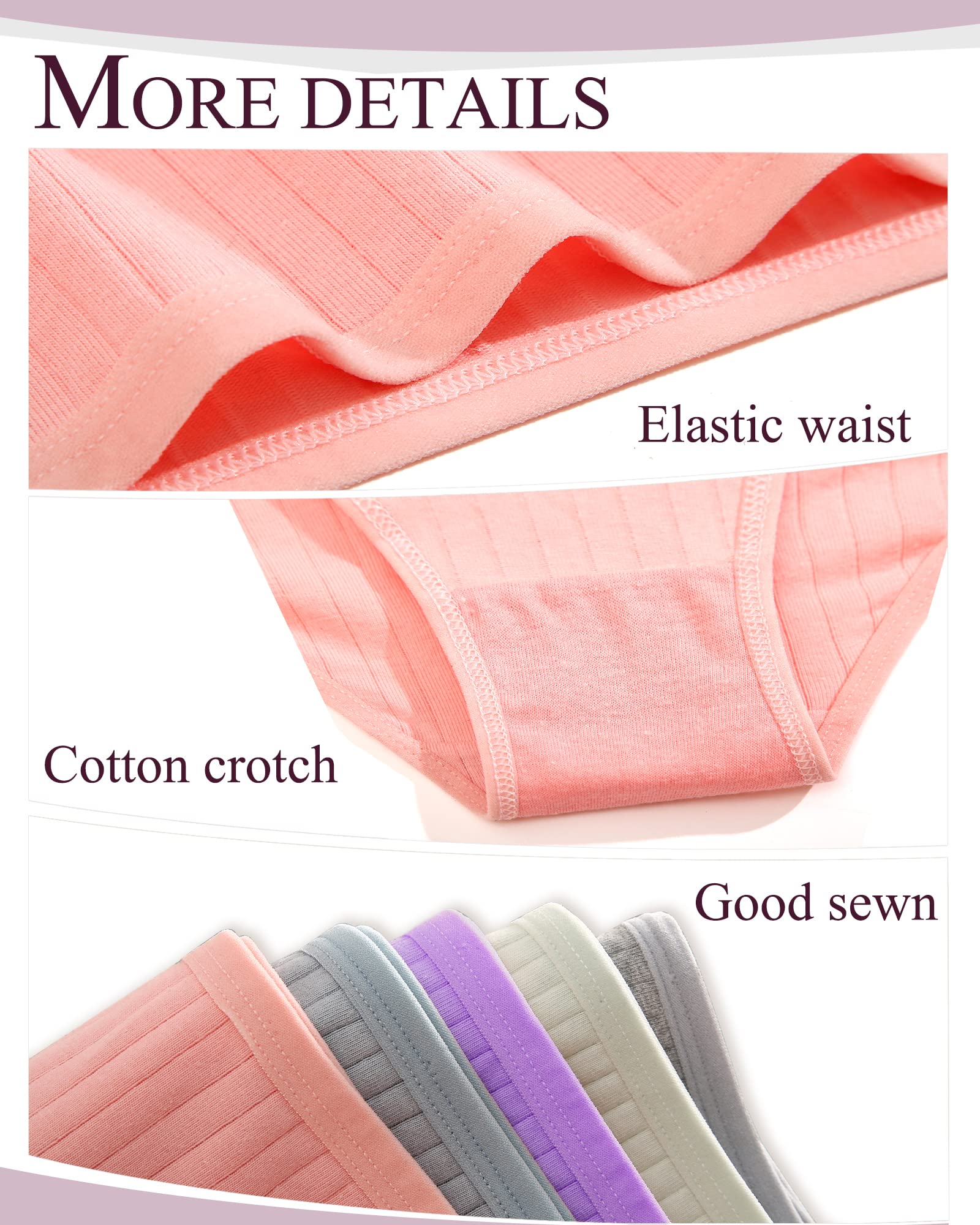FINETOO 9 Pack Women's Cotton Underwear - Sexy Low Rise Ribbed Hipster Panties, Breathable Soft Bikini Briefs, Cheeky Underwear for Women Sizes S-XXXL | Perfect for Everyday Wear, Lounge & Sleep
