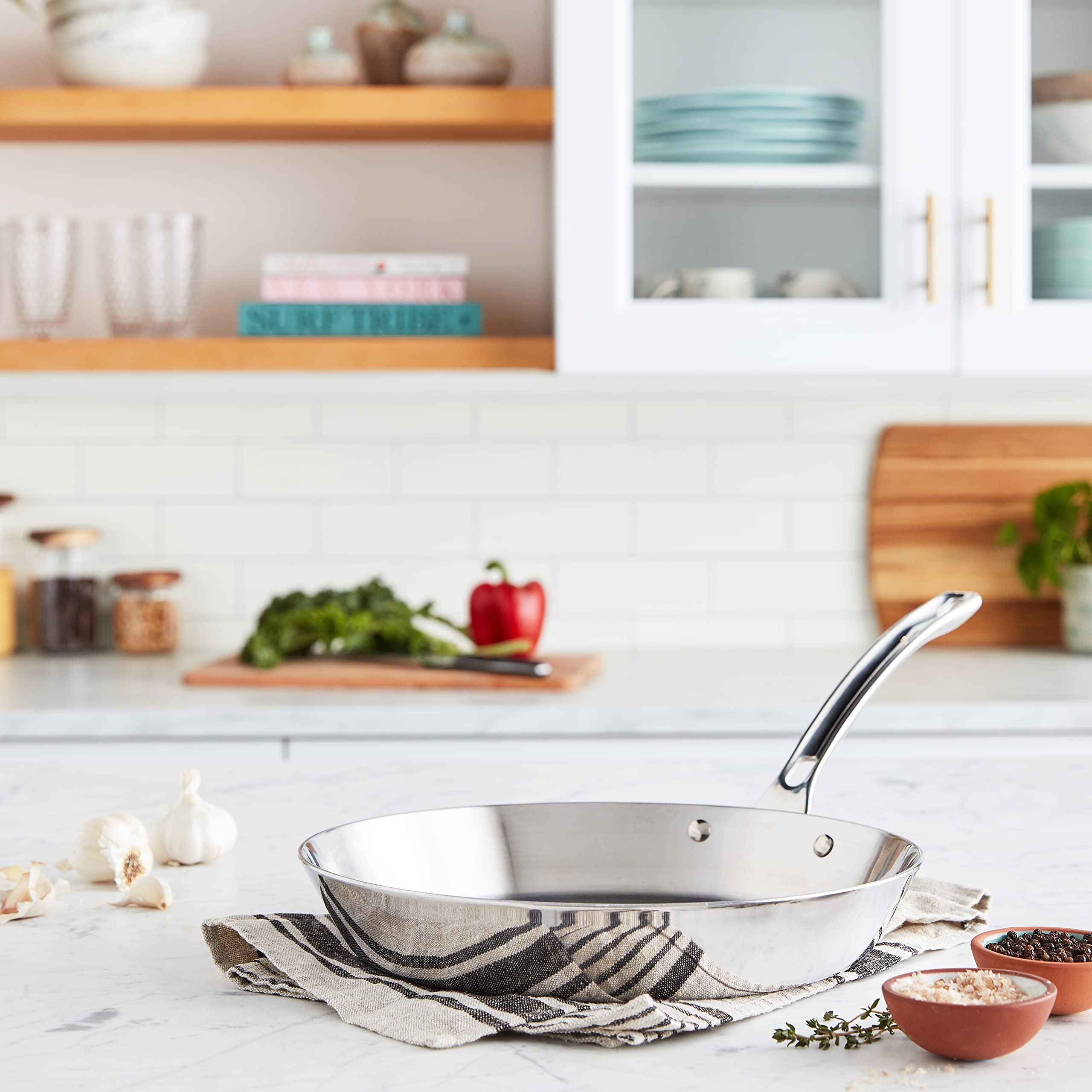 Viking 3-Ply Non Stick Frying Pan - 12 Inch Stainless Steel Skillet with Stay-Cool Handle, Oven Safe & Dishwasher Safe Cookware for Sautéing, Frying & Baking - Perfect for Home Kitchen & Professional Use