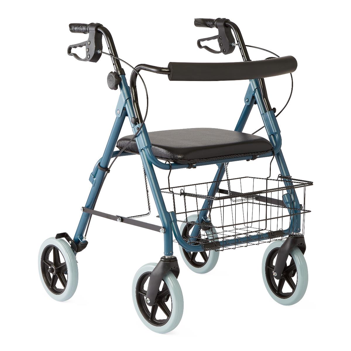 Guardian Deluxe 8-Wheel Rollator Walker for Seniors & Adults - Lightweight Mobility Aid with Seat & Basket for Indoor & Outdoor Use
