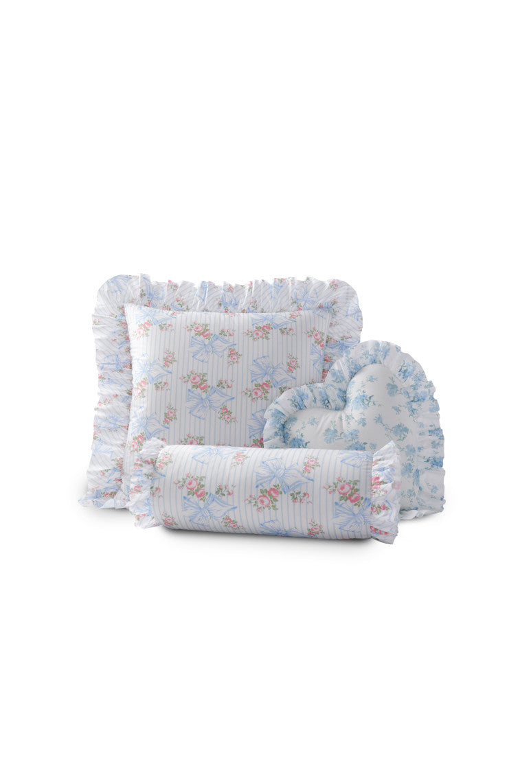 Elegant Ruffle Bolster Pillow for Sofa & Bed - Soft Decorative Cushion for Home, Nursery, and Living Room Decor