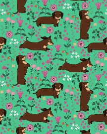 Dachshund Dogs and Flowers