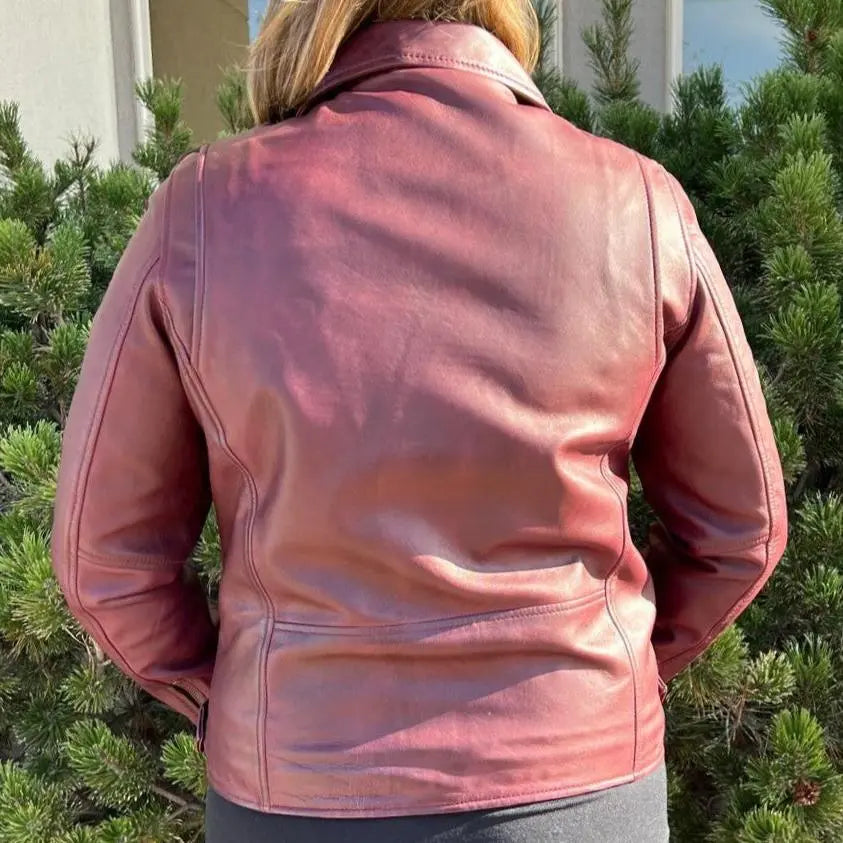 Women's Genuine Lamb Leather Biker Jacket with Adjustable Belt - Stylish Motorcycle Outerwear for Riding & Fashion