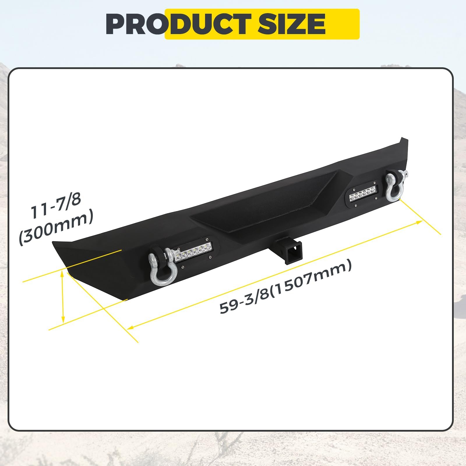 KUAFU Rear Bumper with LED Lights & 2