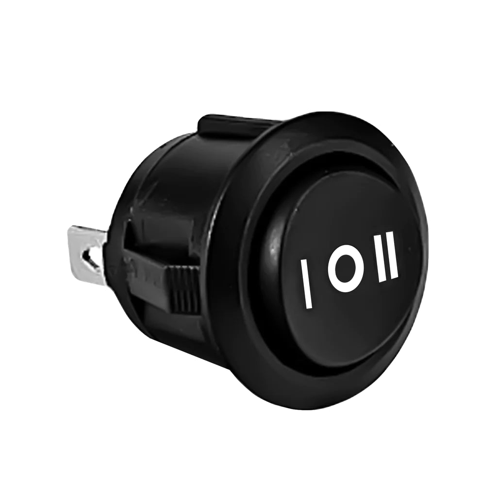 KC FLEX ERA 3-Position Rocker Light Switch - Round Black Wall Plate for Home, Office & Commercial Use - Easy Installation & Durable Design